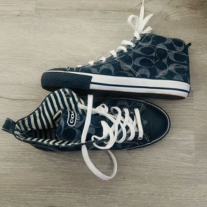 COACH Signature Monogram Canvas Hightop Sneakers